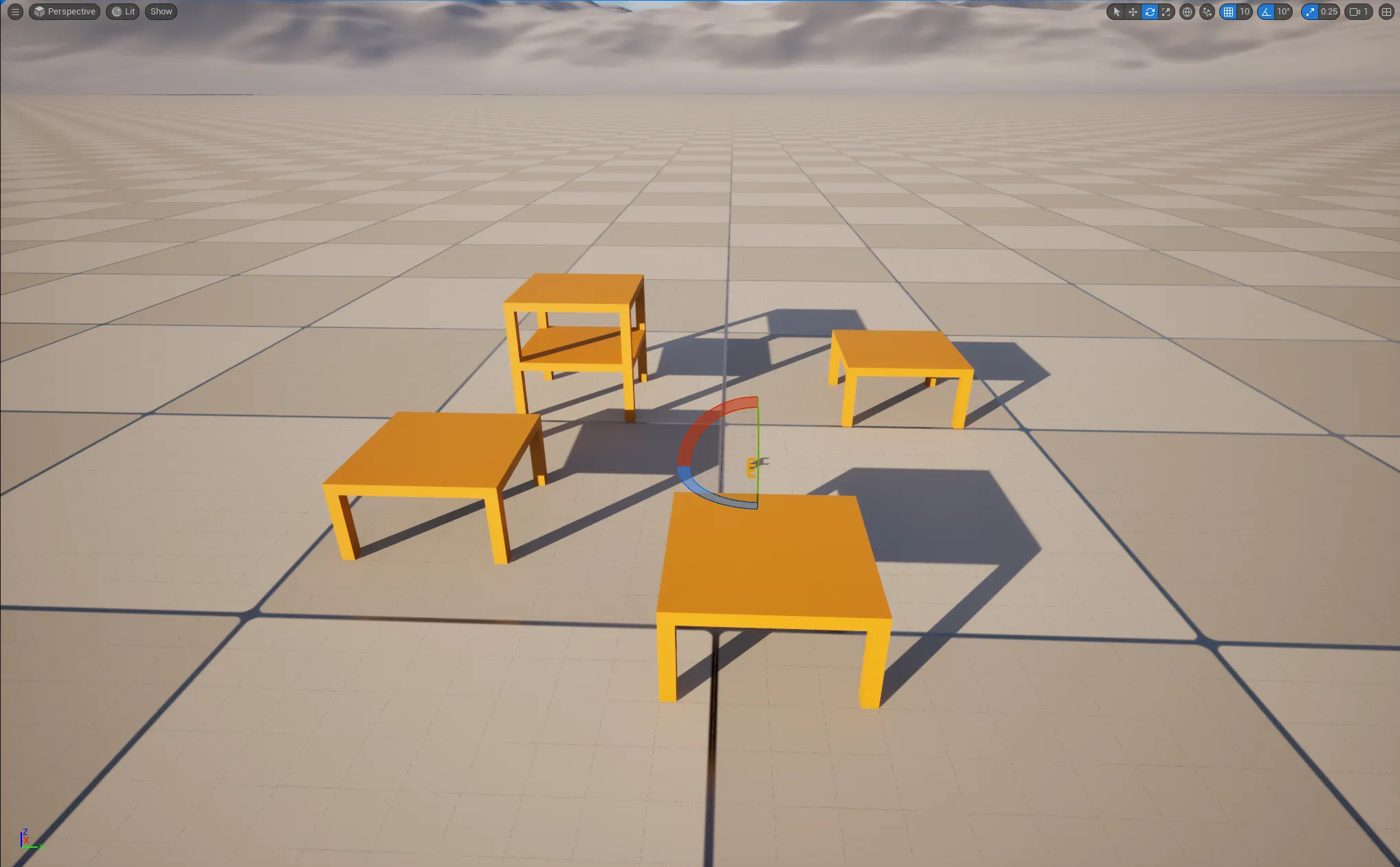 Multiple tables of different sizes